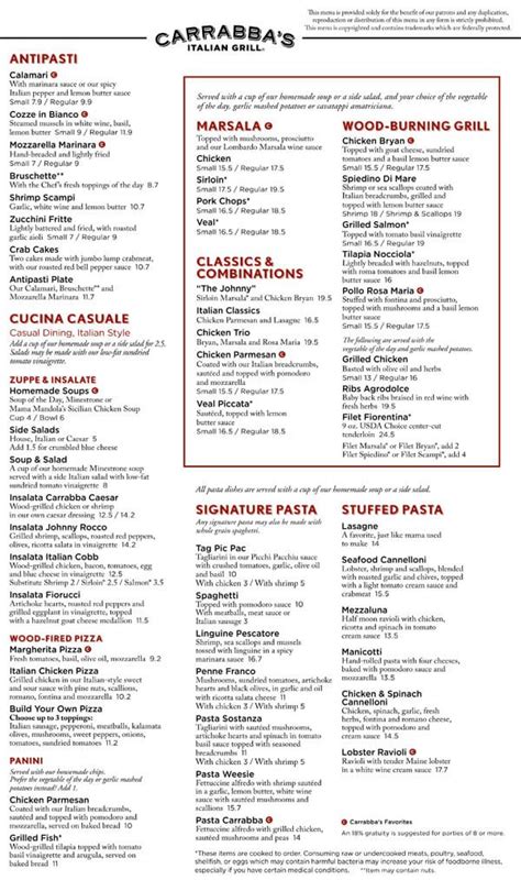 carrabas menu prices|carrabba's wine list with prices.